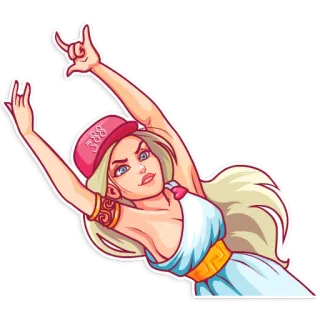 🙌 388 woman, cartoon, sticker, gesture, toga telegram sticker