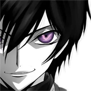 😈 Lelouch Lamperouge Code Geass anime, character, lelouch, code geass, portrait, anime character telegram sticker