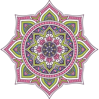 🎨 マンダラ, 幾何学的, 装飾, デコレーション, パターン, 花柄, 花 telegram sticker