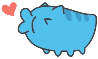 😘 gato, azul, animal, adesivo telegram sticker