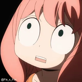 😳 Anya Forger Spy x Family Anime, Mädchen, Süß, Lustig, Überrascht, Spy x Family telegram sticker