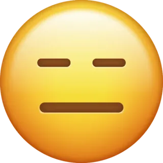 😑 emoji, gesicht, ausdruckslos, gelb, neutral whatsapp sticker