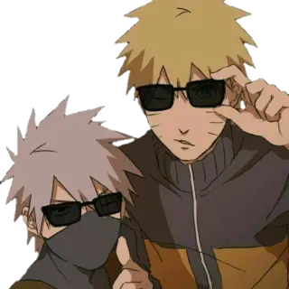 😎 Naruto Naruto, Kakashi, Anime, Kreskówka, Okulary przeciwsłoneczne, Cool, Wskazywanie telegram sticker
