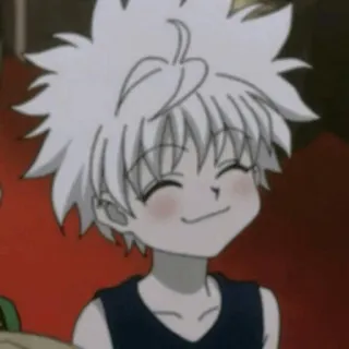 ✨ Killua Hunter x Hunter Killua, Hunter x Hunter, Anime, Kartun, Anak laki-laki, Senyum telegram sticker