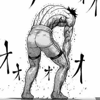 ⚫️ オオオオ Manga, Anime, Sueur, Muscle, Épuisement, Japonais, Figurine whatsapp sticker