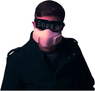😎 Supra supra, óculos, máscara, homem, moda, tecnologia whatsapp sticker