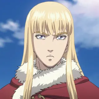 🏹 Anime, Femme, Blonde, Sérieuse, Portrait telegram sticker