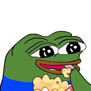 🍿 Pepe the Frog pepe, rana, meme, popcorn whatsapp sticker