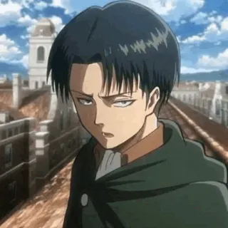 ☕ Levi Ackerman Attack on Titan Anime, Ataque a los Titanes, Levi, Levi Ackerman, Serio, Manga telegram sticker