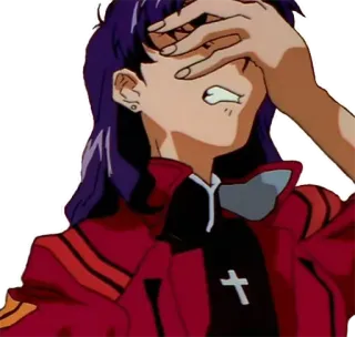 😖 anime, girl, crying, facepalm, disappointed telegram sticker