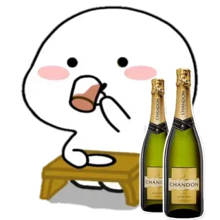 🥤 Kreskówka, Picie, Alkohol, Świętowanie, Impreza, Wino musujące, Chandon, Animacja telegram sticker