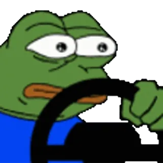 😳 Pepe the Frog pepe, guidare, rana, meme, nervoso, sudare telegram sticker
