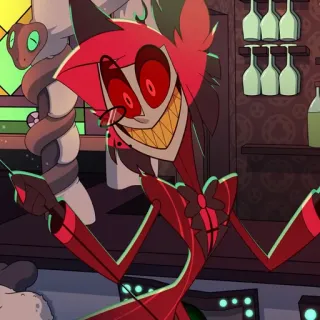 💁‍♂️ Alastor Hazbin Hotel Hazbin Hotel, Alastor, dibujos animados, demonio, sonriendo whatsapp sticker