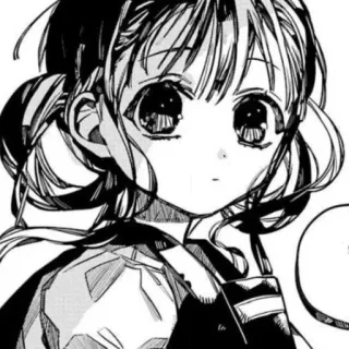 🍇 manga, anime, illustration, black and white, portrait, japanese, character telegram sticker