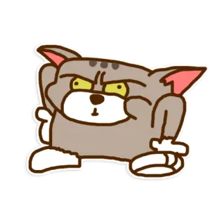 😕 Tom Cat кот, мультфильм, животное, смешной, мем, анимация telegram sticker