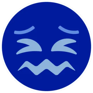 😖 Emoji, triste, desapontado, rosto, azul telegram sticker