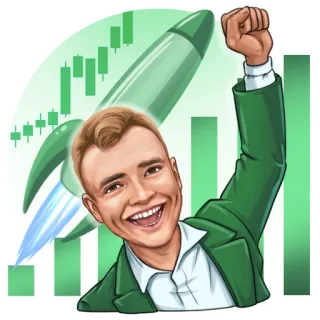 🚀 success, investment, stock market, rocket, finance, trading telegram sticker