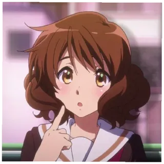 🤔 anime, ragazza, capelli castani, personaggio, cartone animato telegram sticker