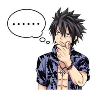 💬 Gray Fullbuster Fairy Tail Аниме, Манга, Размышления, Думать, Персонаж, Fairy Tail telegram sticker