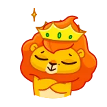 👑 lion, crown, cartoon, king, animal, cute telegram sticker