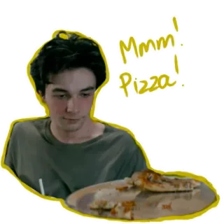 🍕 Mmm! Pizza! comida, pizza, pessoa, lanche, comendo telegram sticker