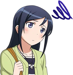 ❓ Dziewczyna anime, Kreskówka, Kobieta, Postać, Wyraz telegram sticker