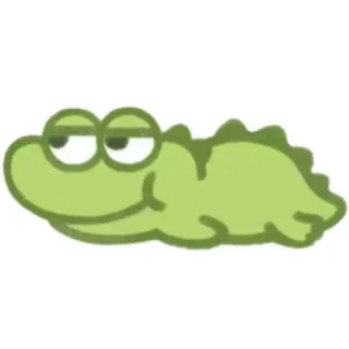 🙂 crocodile, alligator, cartoon, reptile, lazy, green, animal telegram sticker