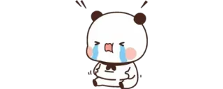 ✨ triste, piangere, panda, carino, cartone animato, emozione whatsapp sticker
