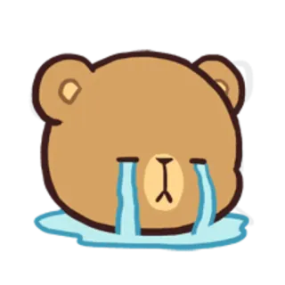 😢 bear, crying, sad, cartoon, emoji, emotional telegram sticker