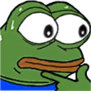 🤔 Pepe the Frog żaba, myślenie, mem, nerwowy telegram sticker