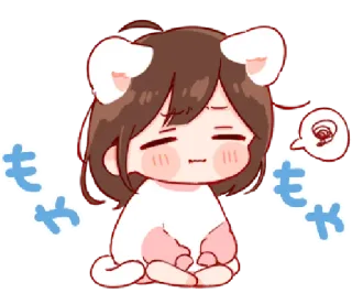 🎭 もや imut, anime, kawaii, Jepang, chibi, karakter, kartun telegram sticker