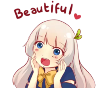 ❤ Beautiful! Anime, Lucu, Gadis, Cantik, Hati telegram sticker