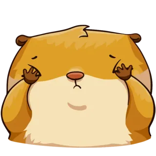 😣 Hamster, traurig, verärgert, Tier, Cartoon, niedlich, Emoji, Nagetiere telegram sticker