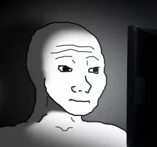😐 wojak, meme, internet, sad, depressed telegram sticker