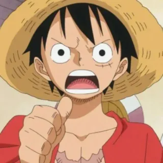 🍖 Luffy One Piece Anime, One Piece, Ruffy, Strohhut, Pirat, Cartoon telegram sticker