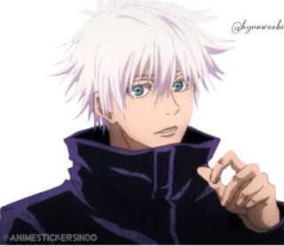 ☁️ Satoru Gojo Jujutsu Kaisen Anime, Mangá, Cabelo Branco, Gojo, Satoru, Jujutsu Kaisen, Feiticeiro, Personagem de Anime telegram sticker