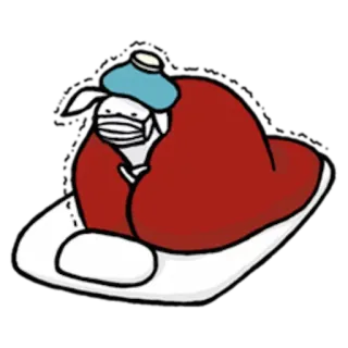 😷 malade, maladie, grippe, rhume, masque, lapin, dessin animé whatsapp sticker