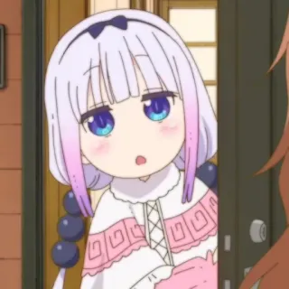 🍚 Kanna Kamui Miss Kobayashi's Dragon Maid Anime, Dragão, Kawaii, Kanna, Chibi whatsapp sticker