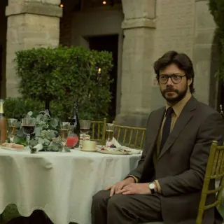 😐 Professor Money Heist La Casa de Papel, Professeur, Berlin, Rio, Tokyo, Denver telegram sticker