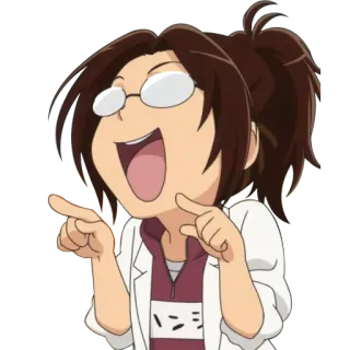 😃 Hanji Zoe Attack on Titan anime, character, hanji zoe, attack on titan, funny, excited telegram sticker