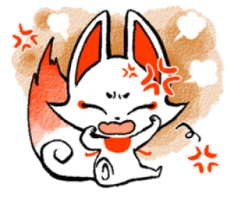 😠 zangado, raposa, fofo, desenho animado, irritado, frustrado whatsapp sticker