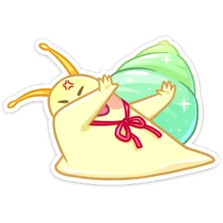 ⛔️ siput, lucu, kawaii, kartun, binatang, stiker, emoji whatsapp sticker
