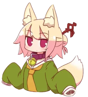 ❤️ Аниме, Каваий, Милый, Девушка-лиса, Кэмономими, Персонаж, Манга telegram sticker