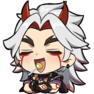 ⛩ Itto Genshin Impact anime, chibi, character, game, Genshin Impact telegram sticker