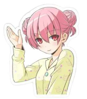 🙂 อนิเมะ, ผู้หญิง, ผมสีชมพู, น่ารัก, การ์ตูน, ตัวละคร telegram sticker