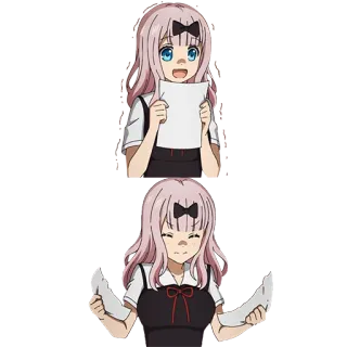 😨 Chika Fujiwara Kaguya-sama: Love Is War Anime, Chika, Kaguya-sama, Love is War, Papierriss, Lustig, Süß telegram sticker