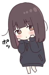 😳 ポッ Anime, Chica, Lindo, Sonrojo, Sudadera con capucha, Kawaii telegram sticker