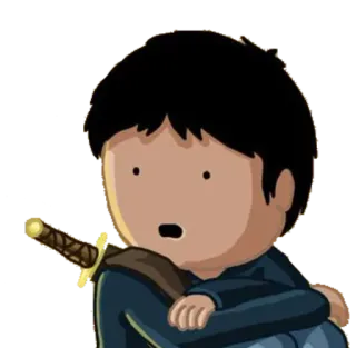 😮 dibujos animados, espada, personaje, aventura, fantasía whatsapp sticker