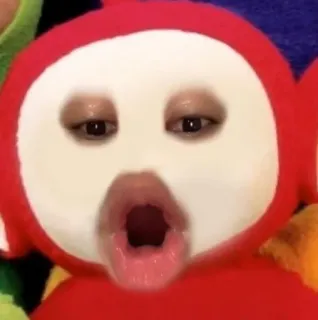 😮 Po Teletubbies Teletubbies, Po, divertente, meme, cartone animato, parodia telegram sticker