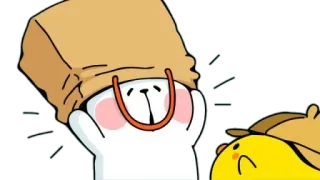 😳 動物, ウサギ, バッグ, かわいい, 漫画 telegram sticker
